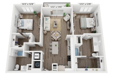 2 bedroom floorplan